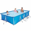 DXIUMZHP Frame Pool Swimming Pool 13.1 FT, Water Storage Capacity 5700L, Rectangular Paddling Pool On The Ground, with Filter Pump, Pool Ground Cloth, Cover (Color : Blue, Size : 13.1 FT)