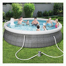 DXIUMZHP Round Above Ground Pool Large Inflatable Swimming Pool, 15FT, Outdoor Summer Paddling Pool, with Filter Pump, Pool Ladder, Cover Cloth (Color : Dark Gray, Size : 15 ft)