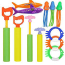 Dynoson 20 Pack Diving Toys Dive Pool Toys Underwater Swimming Toys,Water Guns,Diving Rings,Torpedos,Shark,Jellyfish,Summer Diving Training&Pool Party&Swimming Dive Toys for Kids