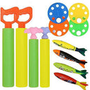 Dynoson 20 Pack Diving Toys Dive Pool Toys Underwater Swimming Toys,Water Guns,Diving Rings,Torpedos,Shark,Jellyfish,Summer Diving Training&Pool Party&Swimming Dive Toys for Kids