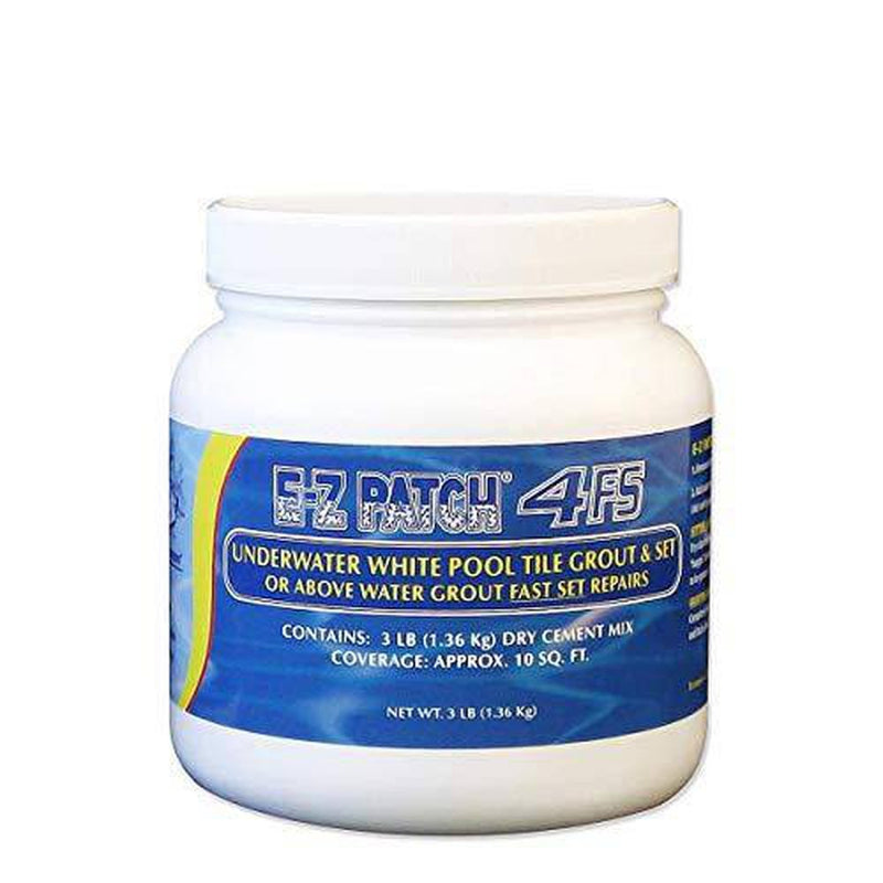 E-Z Patch 4 Fast Set Underwater or Above Water Pool Tile Grout Repair Kit - White Grout Matches Original Sanded Pool Tile Grout, Formulated For Fast Grout Repair - 3 Pounds
