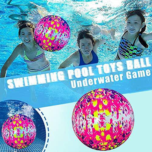 EANSSN Swimming Pool Toy Ball, 9-Inch Inflatable Ball with Hose Connector, Used for Passing and Dribbling Underwater Games