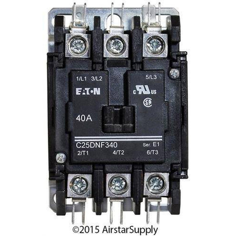 Eaton C25DNF340B Contactor, Definite Purpose, 3P, 40A, 208-240VAC Coil, 600VAC