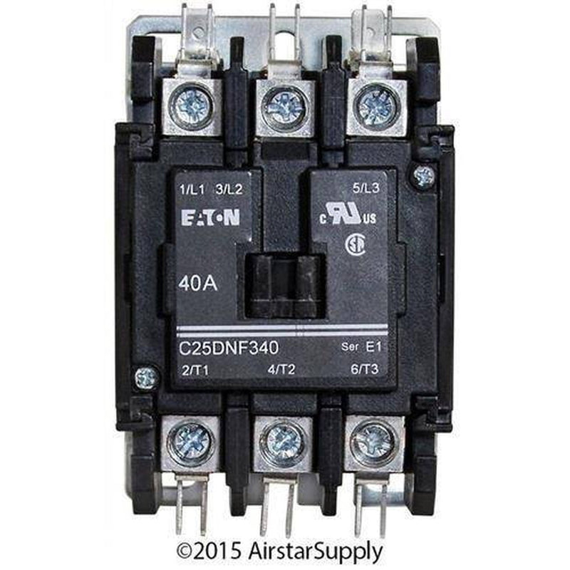 Eaton/Cutler Hammer C25DNF340T 50mm DP Contactor, 3-Pole, 40 Amp, 24 VAC Coil Voltage