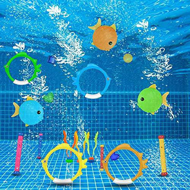 Ecledo Diving Pool Toy for Kids Underwater Children's Toys Summer Fun Underwater Sinking Swimming Pool Fish Toys Gift Set 26pcs