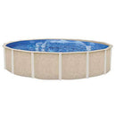 Embassy Pool Co Fiesta Key 15 Foot x 52 Inch Round Hard Sided Steel Frame Swimming Pool Package with Liner, Filter, Pump, Ladder, and Skimmer, Beige