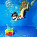 Enhon Swimming Pool Toy Balls, Rainbow Anti Slip Underwater Pool Game Balls, Under Water Swimming, Passing, Dribbling, Diving Accessories for Teens and Adults, Water Filling Hose Adapter Included