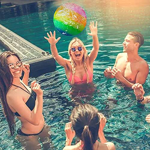 ENOKER Swimming Pool Toys Ball，Underwater Swimming Pool Rainbow Game Ball for Under Water Passing, Dribbling, Diving and Pool Games for Teens, Kids, or Adults