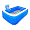 Family Inflatable Swimming Lounge Pool Children's Inflatable Swimming Pool with Basketball Frame - Family Interaction Summer Pool Party - for Garden, Backyard (142x77x27 Inch) for Toddlers, Kids & Adu