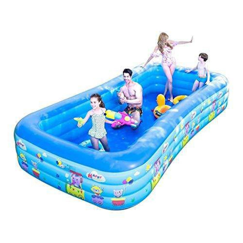Family Inflatable Swimming Lounge Pool Family Swimming Pool Full-Sized Inflatable Lounge - Family Interaction Summer Water Party Garden, Backyard Portable Parent-child Interaction (168x82x24 Inch) for
