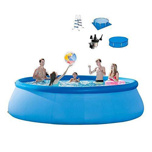 Family Inflatable Swimming Lounge Pool Inflatable Swimming Pool Large Family Summer Interaction Pool Party, Blow Up Pool with Pump and Cover Cloth (1-9 People Use) for Toddlers, Kids & Adults Oversize