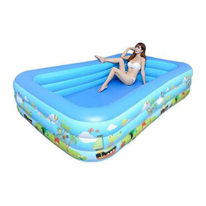 Family Inflatable Swimming Lounge Pool Swimming Pool for Kids and Adults Family Interaction Summer Pool Party Blow Up Pool Garden Water Play 260x170x60 Cm for Toddlers, Kids & Adults Oversized Kiddie