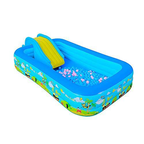 Family Inflatable Swimming Pool with Inflatable slide, Full-Sized Family Lounge Pool, Family Swimming Pool Above Ground for Family Party Water Sports Outdoor, Garden, Backyard, Summer Water Party