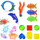 FAROOT Diving Pool Toys Set, Underwater Swimming Pool Toys with Pool Torpedo, Diving Rings,Diving Toy Balls,Fish Toys,Diving Sticks,Gems, Water Plants Toys (17 Pieces (Random Color), One Size)
