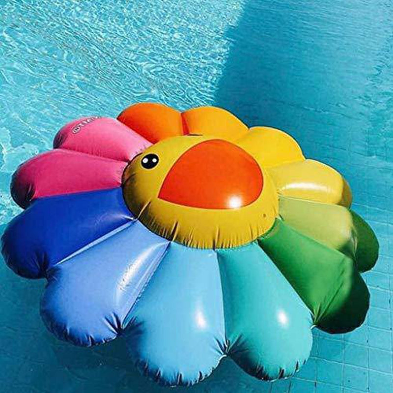 FC Inflatable Floating Bed Floating Row 2 Meters Sun Flower Color Swimming Pool Toy Adult Children Water Hammock Water Lounge Chair Leisure Entertainment Water Sofa Air Cushion Water Bed Water Chair