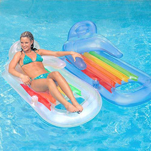 FC Inflatable Floating Bed Inflatable Sun Lounger Water Floating Bed Inflatable Thick Beach Mat Equipment 160x85cm