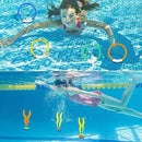 FiGoal 20 PCS Underwater Swimming Diving Pool Toys Includes Diving Rings Torpedo Bandits Under Water Treasure Toys Pool Toy Plants and Underwater Diving Fish Sinking Swimming Pool Toy for Kids