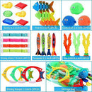 FiGoal 26 PCs Diving Toy Set, Swimming Pool Toys Underwater for Kids 3 Diving Rings 4 Diving Sticks 4 Torpedo Pool Toys 3 Sea Grass 3 Diving Fishes 3 Globefish and 6 gems (Storage Bag Included