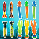 FINGUARD 58Pcs Diving Toys, Dive Toys, Dive Pool Toys, Diving Toys for Pool for Kids with Pool Treasure Chest, Pool Torpedoes, Diamonds, Dive Gems, Seaweeds, Pirate Treasures,Octopus,Kids Gift(Orange)