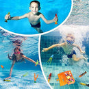 FINGUARD 58Pcs Diving Toys, Dive Toys, Dive Pool Toys, Diving Toys for Pool for Kids with Pool Treasure Chest, Pool Torpedoes, Diamonds, Dive Gems, Seaweeds, Pirate Treasures,Octopus,Kids Gift(Orange)