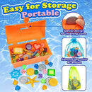 FINGUARD 58Pcs Diving Toys, Dive Toys, Dive Pool Toys, Diving Toys for Pool for Kids with Pool Treasure Chest, Pool Torpedoes, Diamonds, Dive Gems, Seaweeds, Pirate Treasures,Octopus,Kids Gift(Orange)