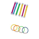 FLY MEN Durable, Portable, 4Pcs Underwater Swimming Pool Diving Dive Rings+6Pcs Dive Sticks Diving Game Toys Swimming Pool Accessories Sports Diver Quality Material (Color : Multi-Colored)