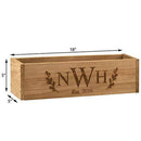 Fox Valley Traders Personalized Rustic Planter Box, Decorative Barnwood Centerpiece Display Tray, Monogram, 18” Long x 5” Wide x 5” High