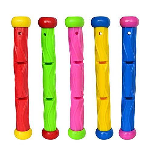 fregthf Pool Diving Sticks, 5PCS, Underwater Multicolored Kids Summer Funny Water Games Toys Set