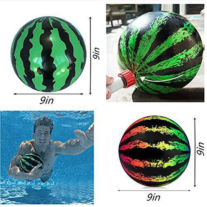 Fruit Water Ball Combo Pack The Ultimate Swimming Pool Game - 9 Inch Inflatable Pool Ball With Water Injector For Under Water Passing Dribbling Diving Outdoor Summer Water Parties For Adult Kids(2pcs)
