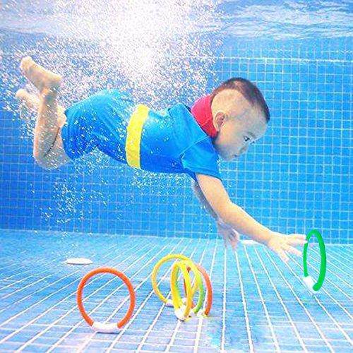 Fullsexy Underwater Swimming Pool Diving Rings, Diving Sticks Toys for Kids Gift Set, Training Dive Rings Sticks Toys for Learning to Swim (B1)