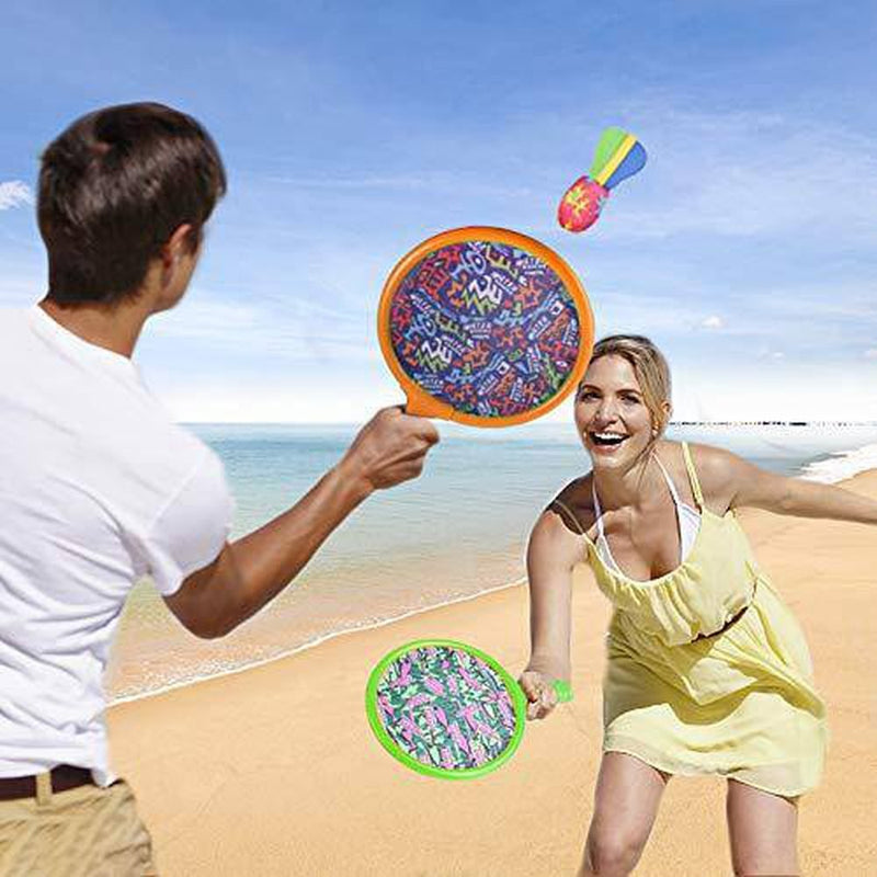 FUN LITTLE TOYS Sports Outdoor Games Set with Scoop Ball Toss, Toss and Catch Games, Tennis Racket Sports Toy, Slingshot Rocket Copters Water Toys for Kids, 17 Pieces