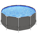 Furniking Swimming Pool with Steel Frame 144.5"x48" Anthracite
