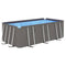 Furniking Swimming Pool with Steel Frame 157.5"x106.3"x48" Anthracite