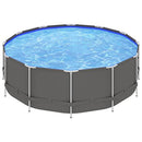 Furniking Swimming Pool with Steel Frame 179.9"x48" Anthracite