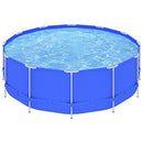 Furniking Swimming Pool with Steel Frame 179.9"x48" Blue