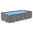 Furniking Swimming Pool with Steel Frame 212.6"x106.3"x48" Anthracite