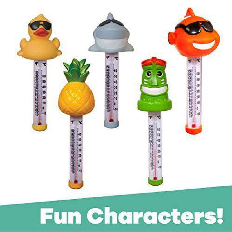 GAME 13034 Tiki Spa and Pool Thermometer Shatter-Resistant Casing Tether Included, Fahrenheit and Celsius, 9-in Height x 3-1/2-in Diameter