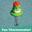 GAME 13034 Tiki Spa and Pool Thermometer Shatter-Resistant Casing Tether Included, Fahrenheit and Celsius, 9-in Height x 3-1/2-in Diameter