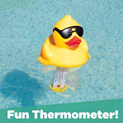 GAME 7000 Derby Duck Spa and Pool Thermometer, Shatter-Resistant Casing Tether Included, Fahrenheit and Celsius, 9-in Height x 3-1/2-in Diameter, Old Version