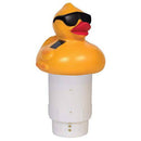 GAME Solar Light-Up Derby Duck Pool Chlorinator; 3”-Tablet Chlorine Dispenser; LED Lights; Light Sensor; Expandable Basket; Adjustable Flow Rate; Duck, Tiki, Globe, Pineapple, and Volcano