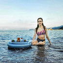 GBENM Inflatable Floating Drink Holder with 8 Holes Large Capacity & Transparent Material,Accessories for Pools & Hot Tub