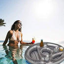 GBENM Inflatable Floating Drink Holder with 8 Holes Large Capacity & Transparent Material,Accessories for Pools & Hot Tub