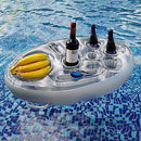 GBENM Inflatable Floating Drink Holder with 8 Holes Large Capacity & Transparent Material,Accessories for Pools & Hot Tub