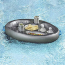 GBENM Inflatable Floating Drink Holder with 8 Holes Large Capacity & Transparent Material,Accessories for Pools & Hot Tub