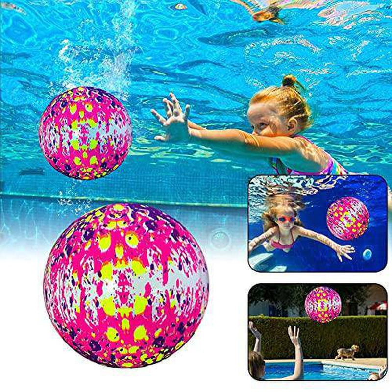 Glitterstar Swimming Pool Ball 9 Inch Floating Toy Balls Inflatable Pool Ball with Hose Joint for Under Water Passing Dribbling Pool Games for Kids Teens Adults