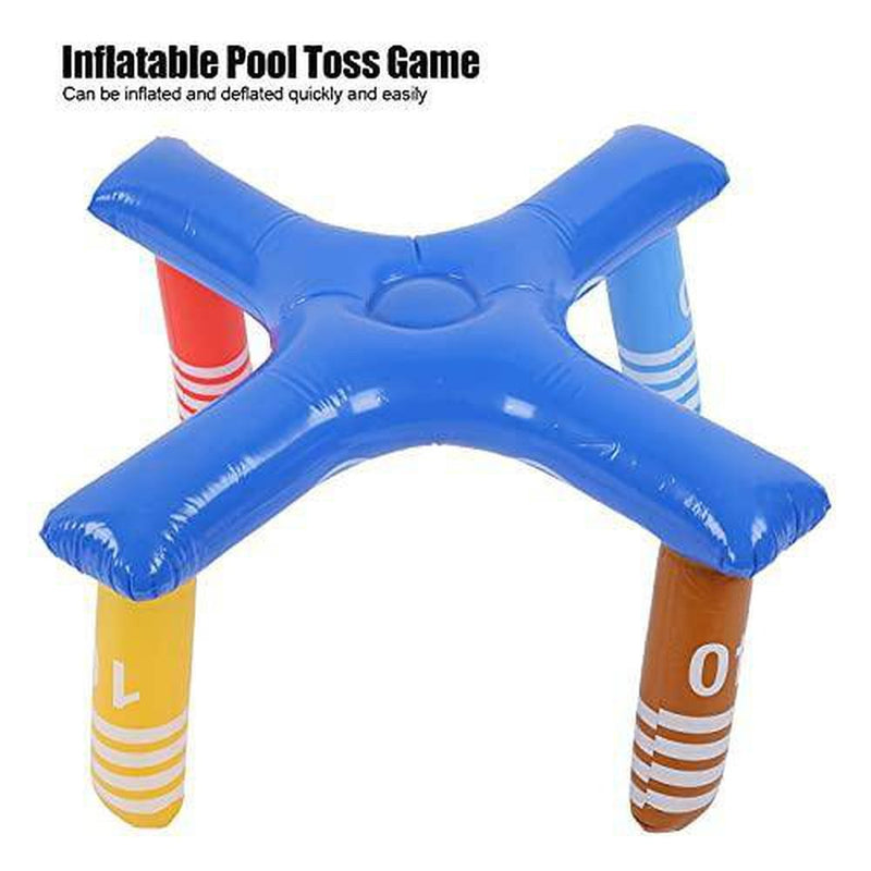 GLOGLOW Inflatable Pool Ring Toss Game, Inflatable Swimming Pool Water Game Inflatable Pool Toss Game Inflatable Pool Ring Toss Games Toys Summer Swimming Pool(Blue)