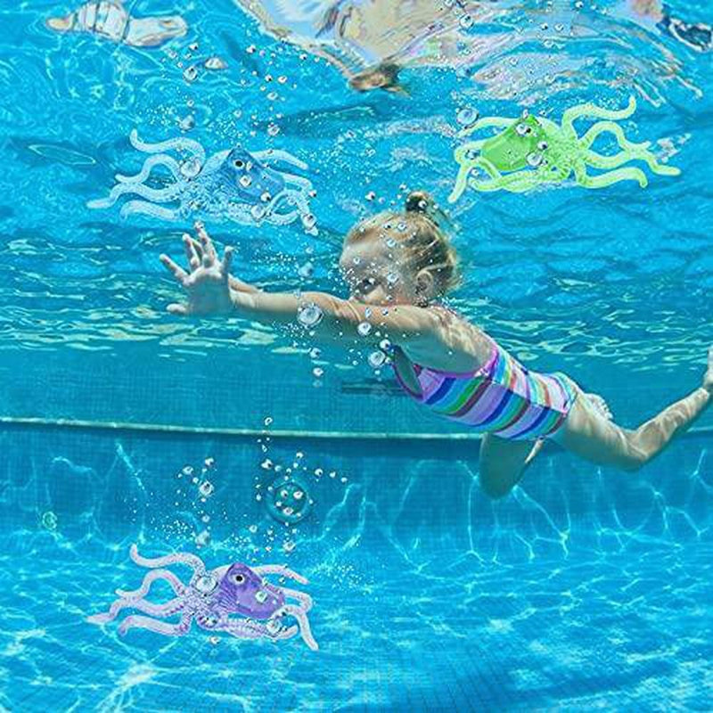 GOODTRADE8 Diving Toy Set,3PC Swimming Pool Toys for Kids,Stringy Octopus Swimming Diving Pool Toys, Water Toys,Summer Sinking Dive Pool Toy for Kids,Under Water Treasure Toys Pool Toy