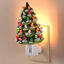 Green Snow-Capped Ceramic Tree Night Light
