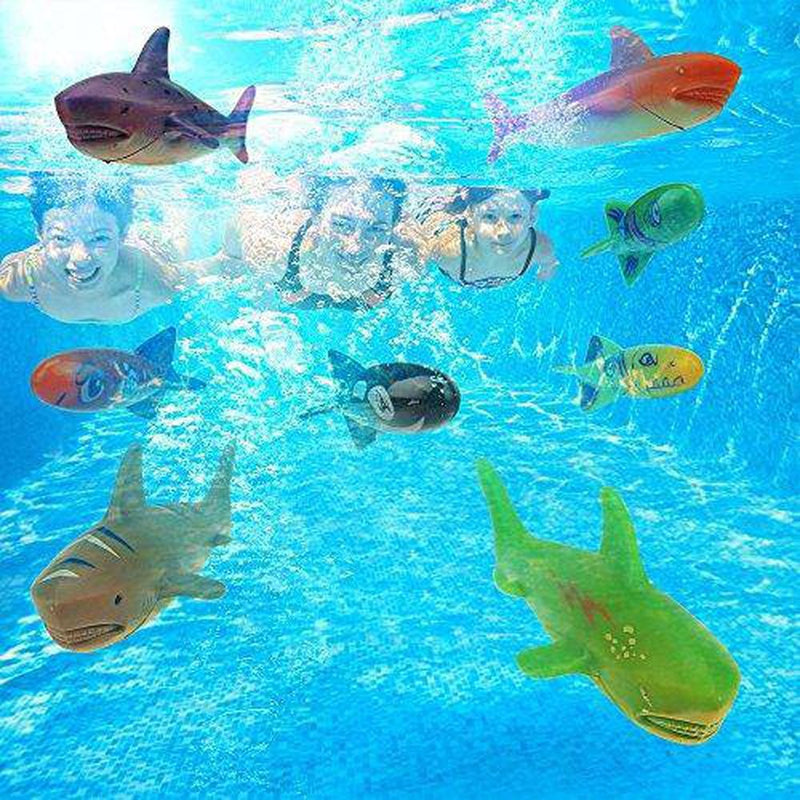 haomsj Swimming Pool Toys Dive Torpedo-Shark （4-Pack）