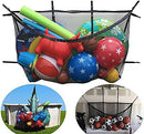 HATTIE Large Capacity Hanging Pool Mesh Storage Bag, Foldable Mesh Organizer Bag Above Groun Pool Side, Heavy Duty Swimming Pool Toy Net Container for Swimming Ring, Beach Balls (Black)
